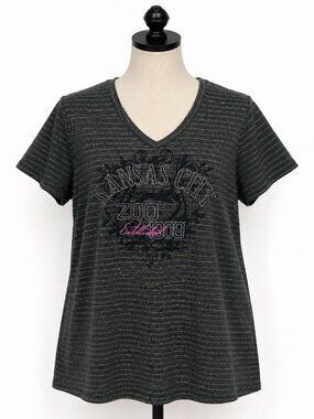 Kansas City Zoo Black/Gold T-Shirt Size XL Juniors